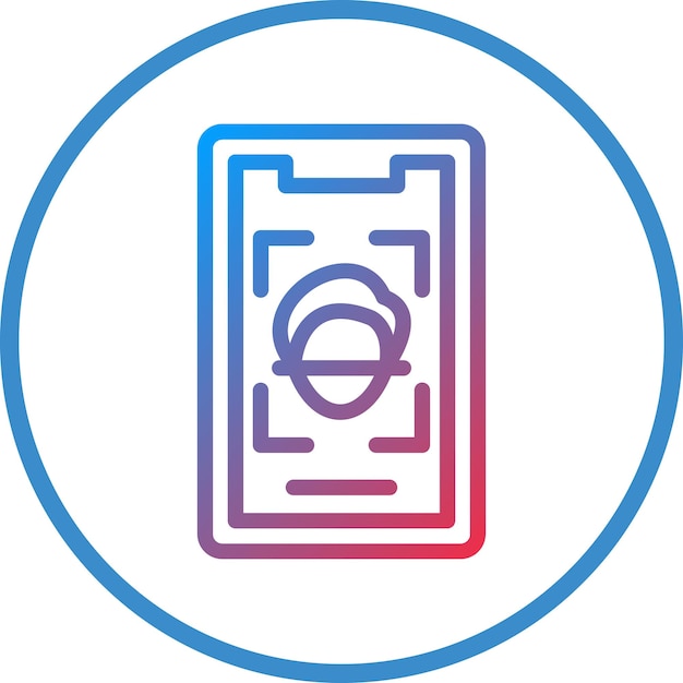Diseño vectorial Estilo del icono de escaneo facial móvil