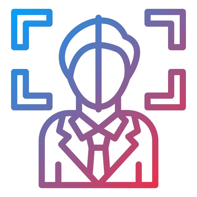 Diseño vectorial Estilo del icono de escaneo facial