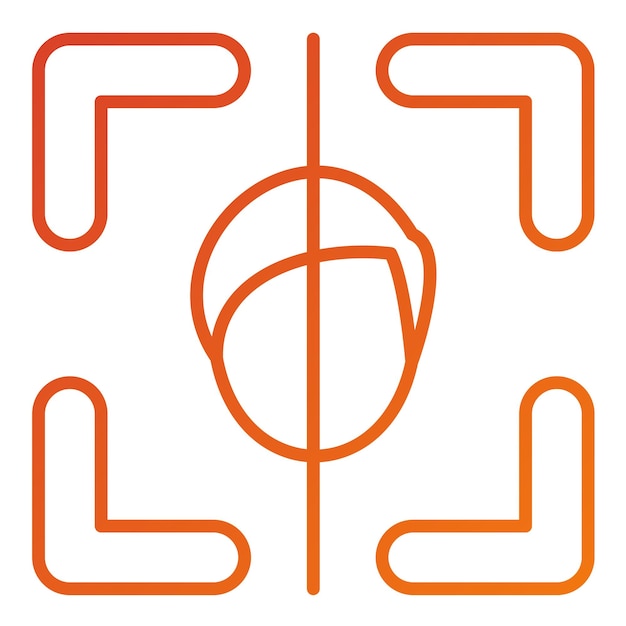 Diseño vectorial Estilo del icono de escaneo facial