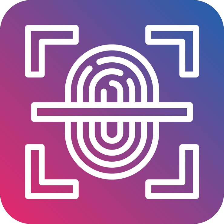 Vector diseño vectorial estilo del icono de escaneo de huellas dactilares