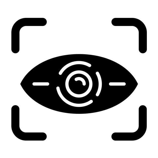 Diseño vectorial Estilo del icono de escaneo de la retina