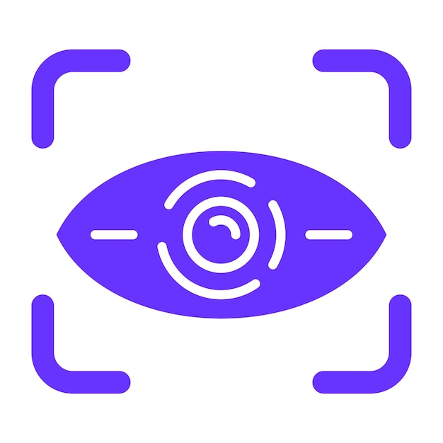 Diseño vectorial Estilo del icono de escaneo de la retina