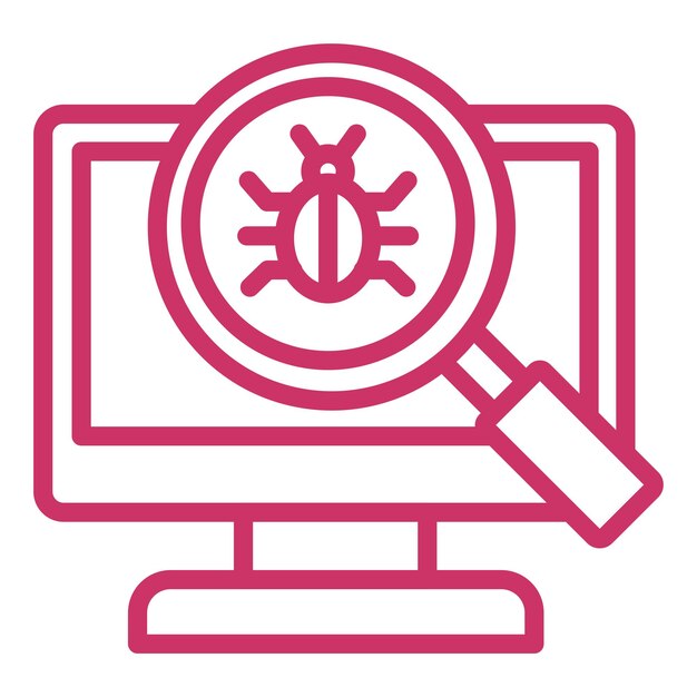 Diseño vectorial Estilo del icono de escaneo de virus