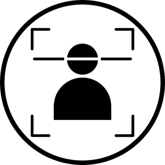 Diseño vectorial Estilo del icono del escáner facial