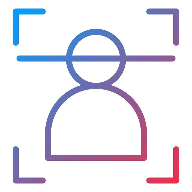 Diseño vectorial Estilo del icono del escáner facial
