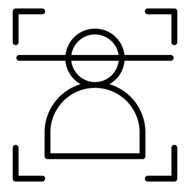 Diseño vectorial Estilo del icono del escáner facial