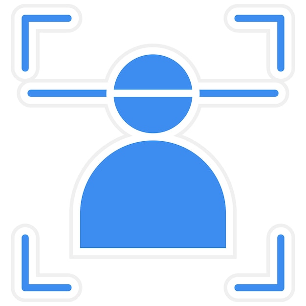 Diseño vectorial Estilo del icono del escáner facial