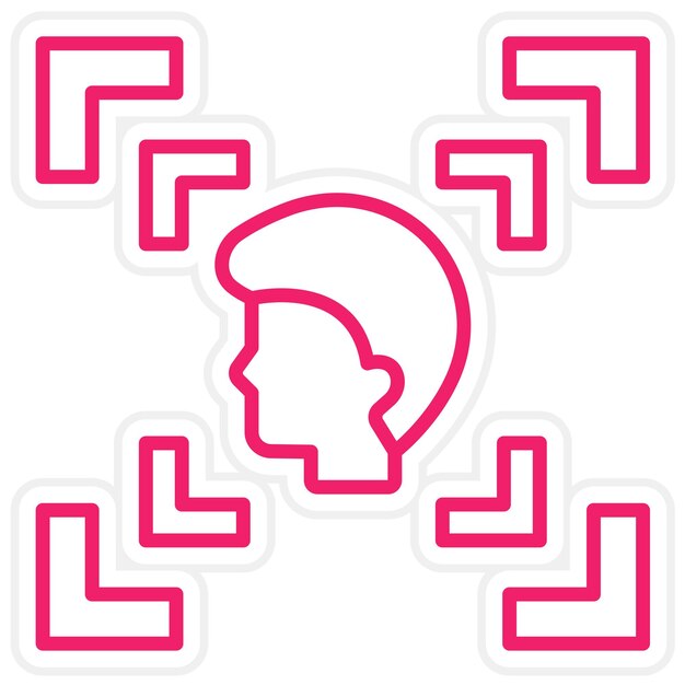Diseño vectorial Estilo del icono del escáner facial