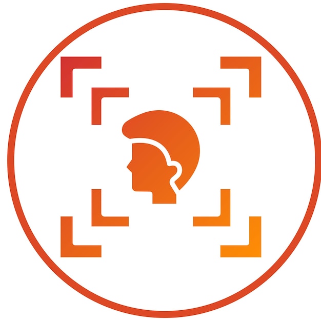 Diseño vectorial Estilo del icono del escáner facial