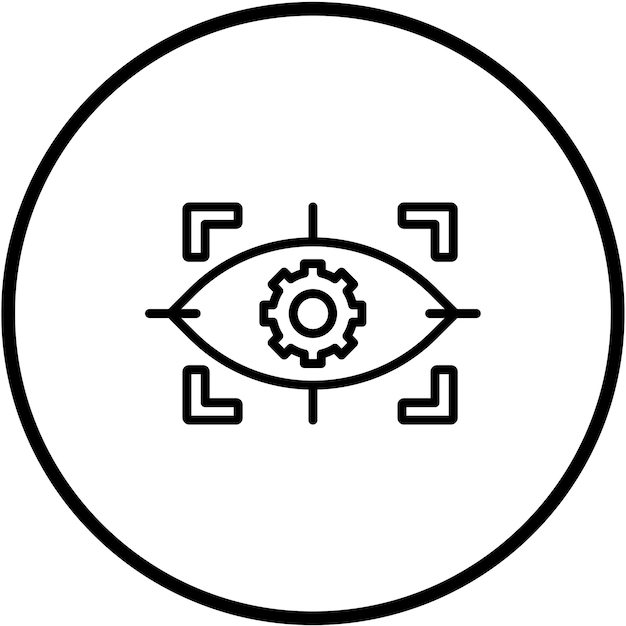 Diseño vectorial Estilo del icono del escáner ocular