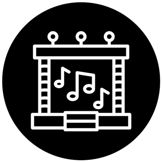 Diseño vectorial de estilo de icono de escenario de concierto