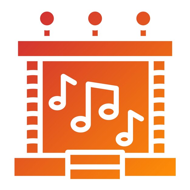 Diseño vectorial de estilo de icono de escenario de concierto