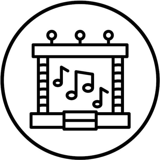 Diseño vectorial de estilo de icono de escenario de concierto
