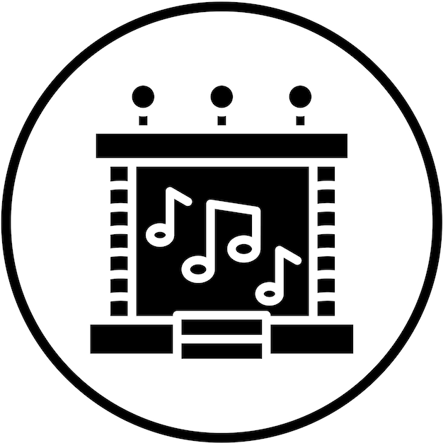 Diseño vectorial de estilo de icono de escenario de concierto