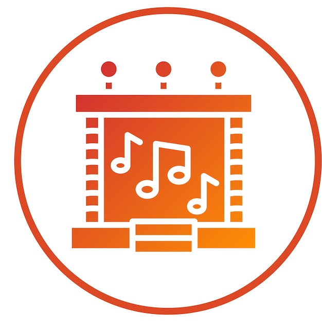 Diseño vectorial de estilo de icono de escenario de concierto