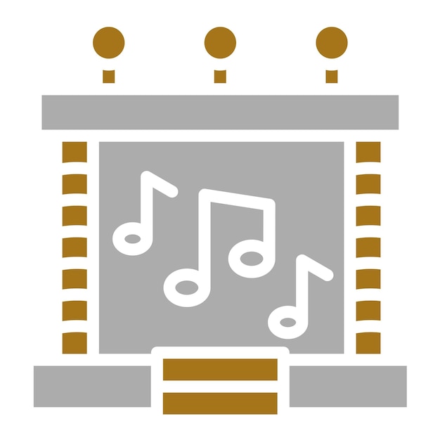 Diseño vectorial de estilo de icono de escenario de concierto