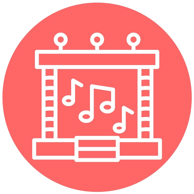 Diseño vectorial de estilo de icono de escenario de concierto