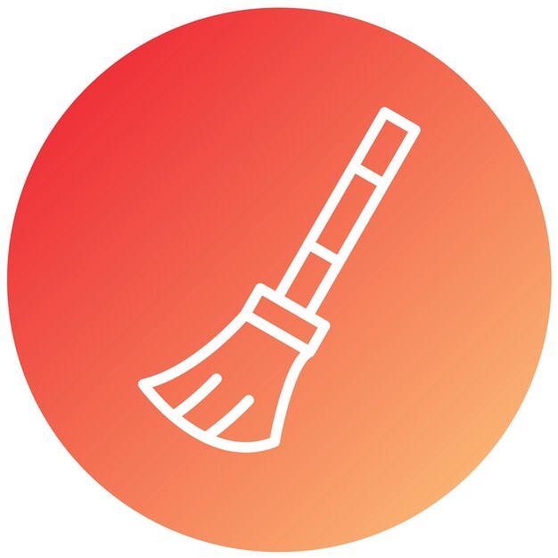 Diseño vectorial Estilo del icono de la escoba de acabado de hormigón