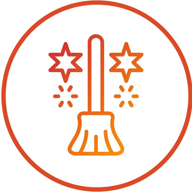 Diseño vectorial Estilo del icono de la escoba mágica