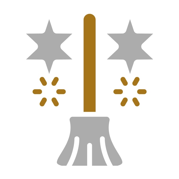 Diseño vectorial Estilo del icono de la escoba mágica