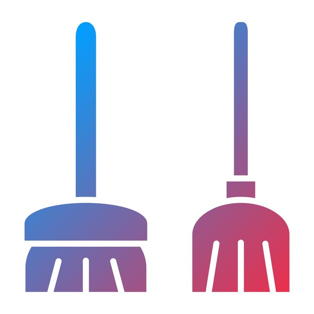Diseño vectorial Estilo del icono de la escoba