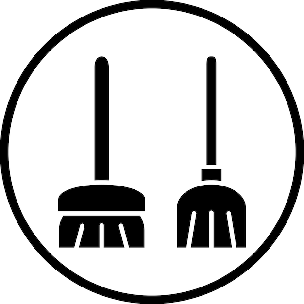 Diseño vectorial Estilo del icono de la escoba