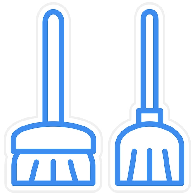 Diseño vectorial Estilo del icono de la escoba