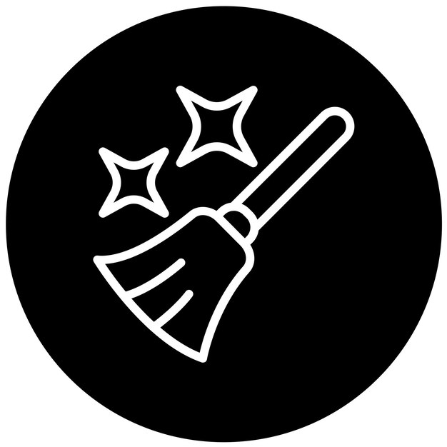 Diseño vectorial Estilo del icono de la escoba