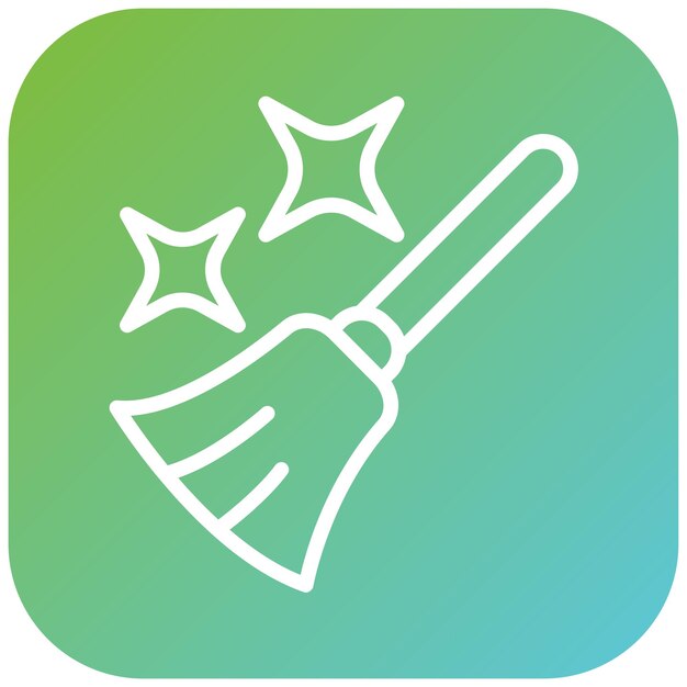 Diseño vectorial Estilo del icono de la escoba