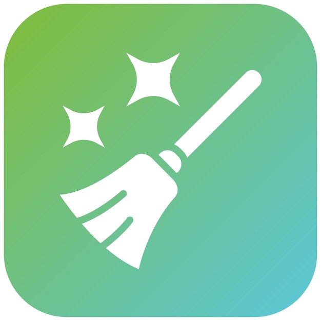 Diseño vectorial Estilo del icono de la escoba