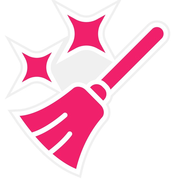 Diseño vectorial Estilo del icono de la escoba