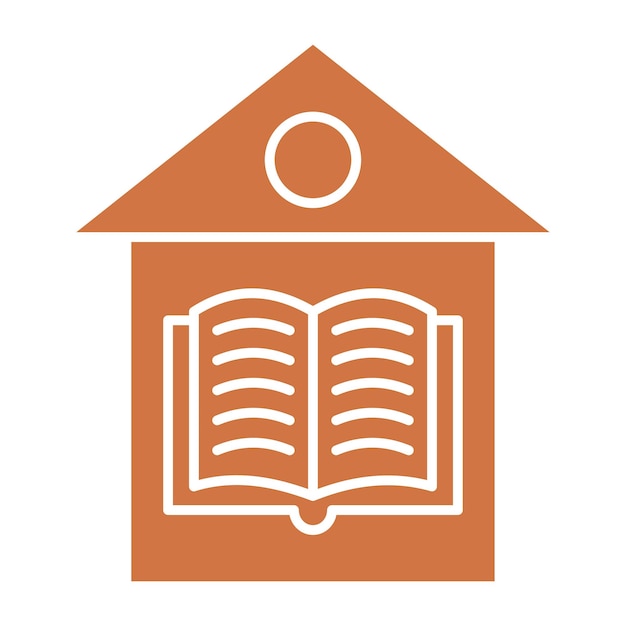 Diseño vectorial Estilo de icono de escolarización en el hogar