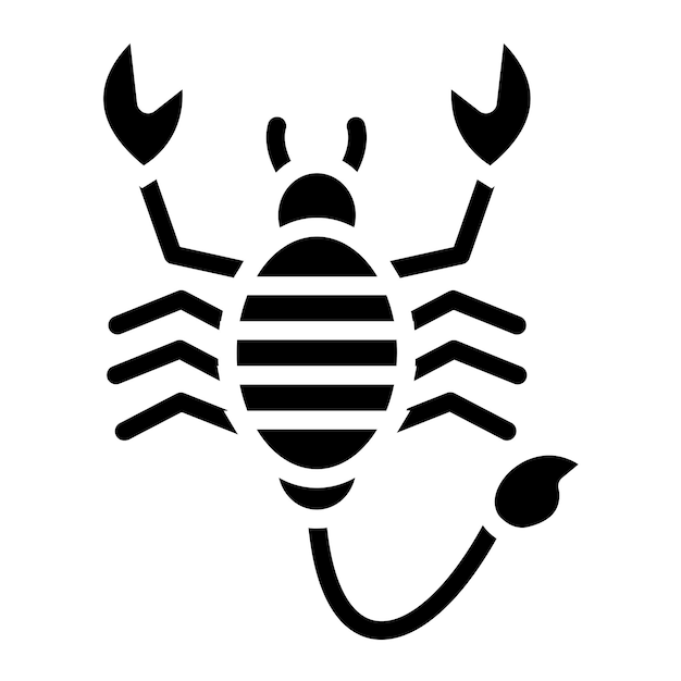 Diseño vectorial estilo del icono del escorpión