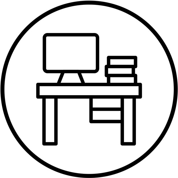 Diseño vectorial Estilo del icono del escritorio de la computadora
