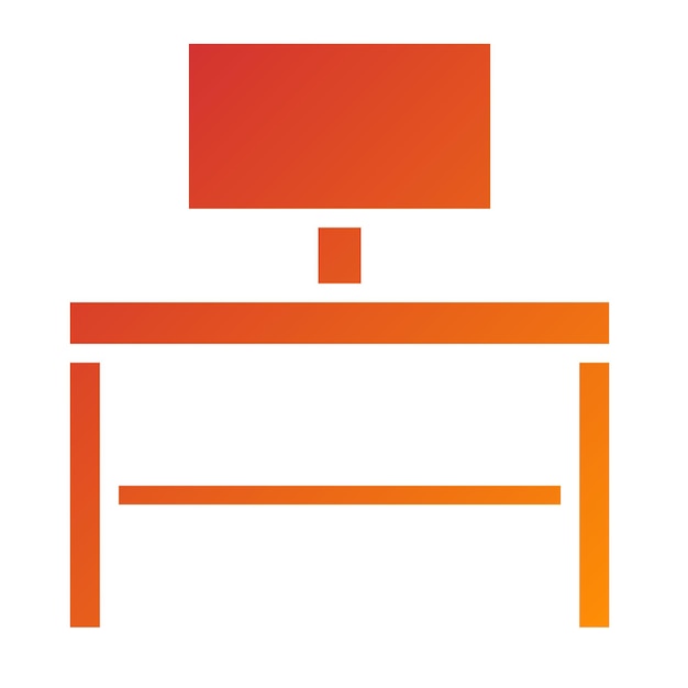 Diseño vectorial Estilo del icono del escritorio de la computadora