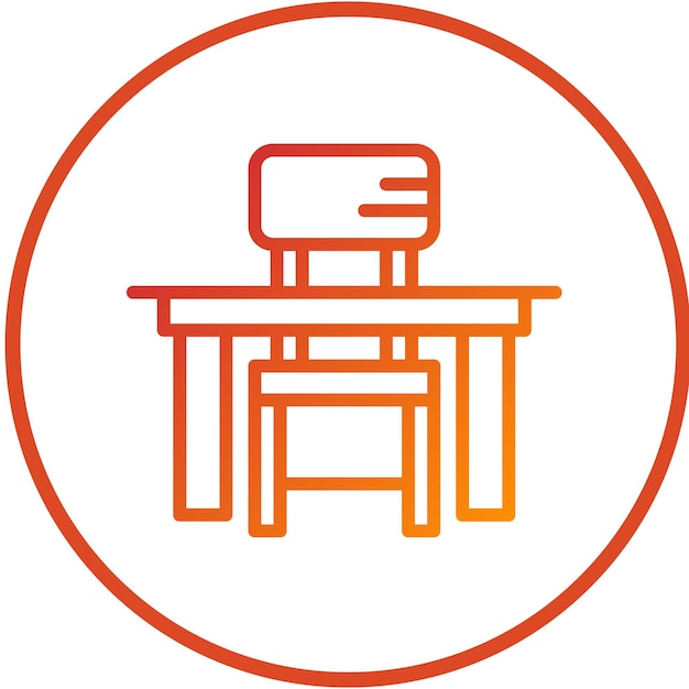 Diseño vectorial Estilo del icono del escritorio del estudiante