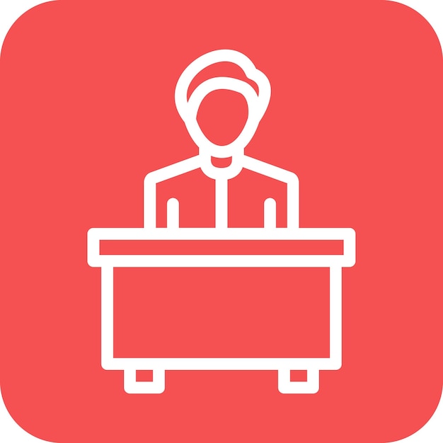 Diseño vectorial Estilo del icono del escritorio de recepción