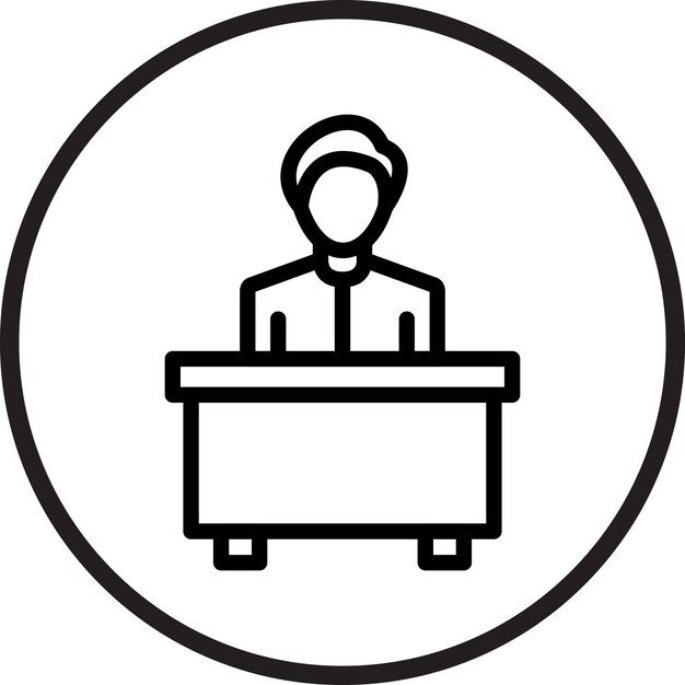 Diseño vectorial Estilo del icono del escritorio de recepción