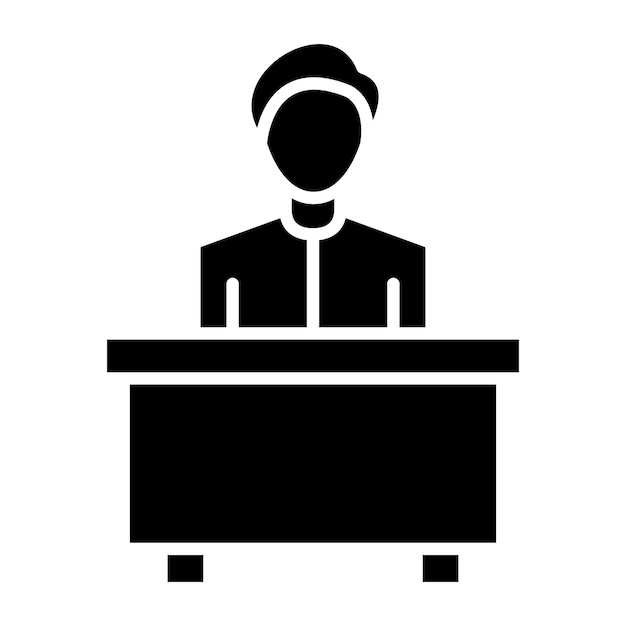 Diseño vectorial Estilo del icono del escritorio de recepción