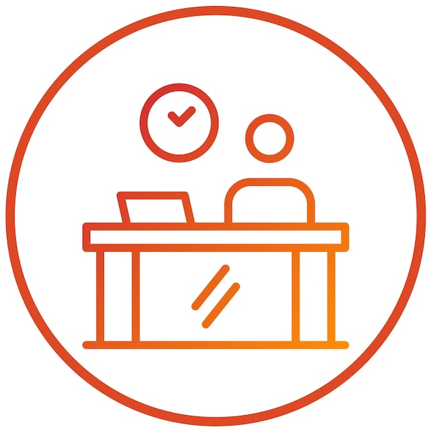 Diseño vectorial Estilo del icono del escritorio de recepción