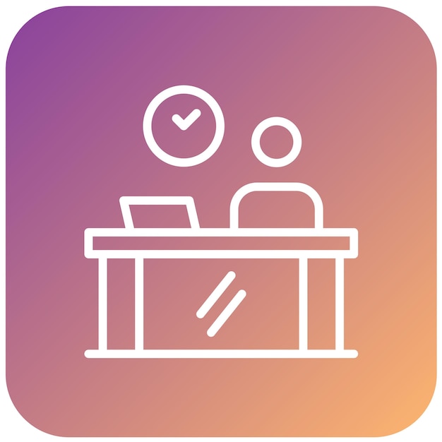 Diseño vectorial Estilo del icono del escritorio de recepción