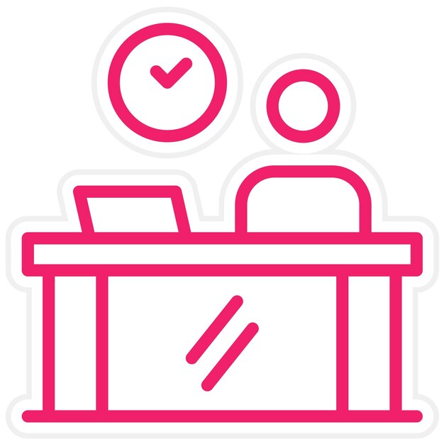 Diseño vectorial Estilo del icono del escritorio de recepción