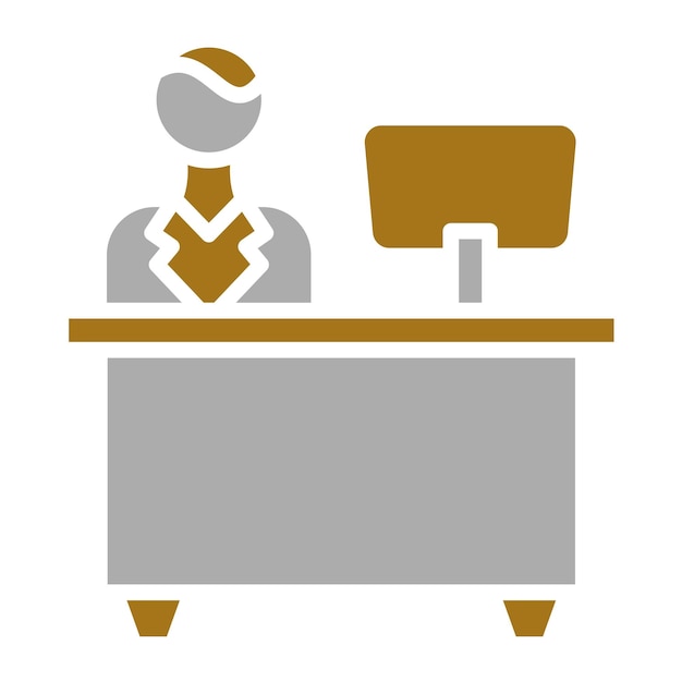 Diseño vectorial Estilo del icono del escritorio de recepción