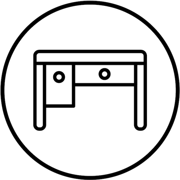 Diseño vectorial Estilo del icono del escritorio del secretario