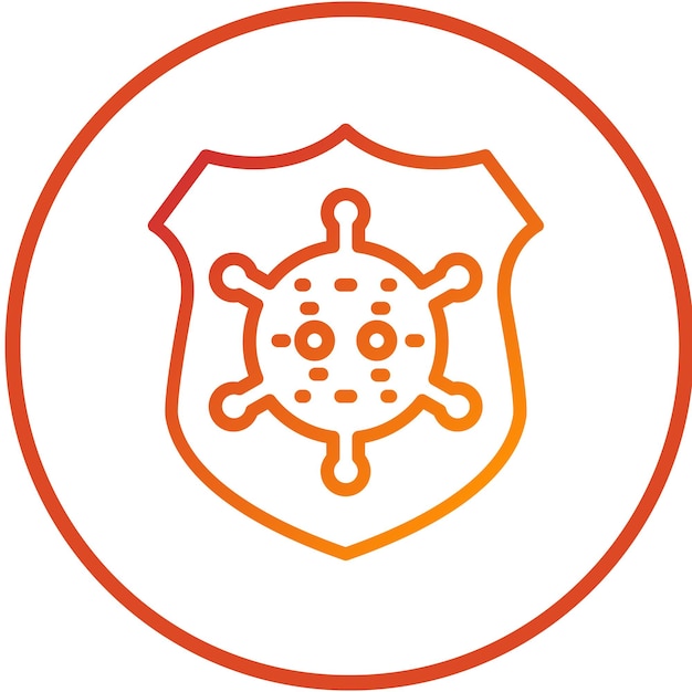 Diseño vectorial del estilo del icono del escudo antivirus