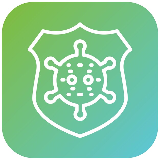 Diseño vectorial del estilo del icono del escudo antivirus