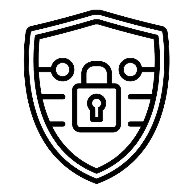 Diseño vectorial del estilo del icono del escudo cibernético