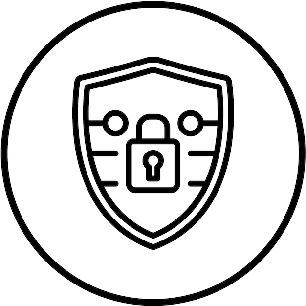 Diseño vectorial del estilo del icono del escudo cibernético