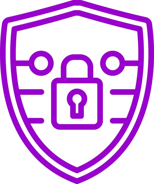 Diseño vectorial del estilo del icono del escudo cibernético