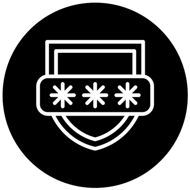 Diseño vectorial Estilo del icono del escudo de contraseña